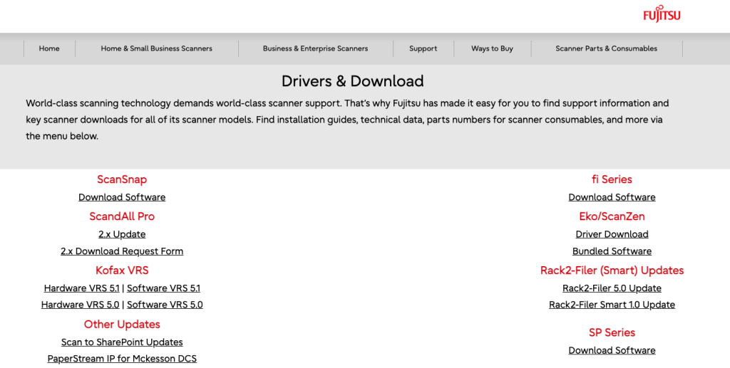 drivers para o seu scanner Fujitsu download