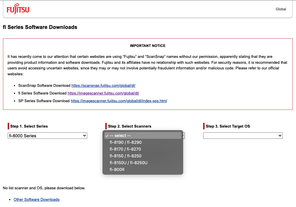 fujitsu fi series driver download