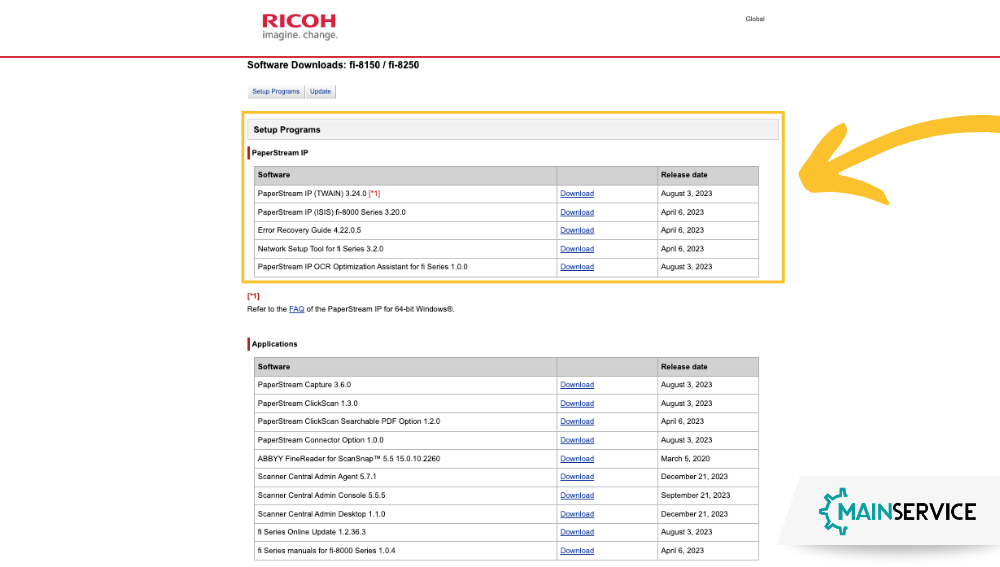 drivers linha fi-8000 scanners ricoh