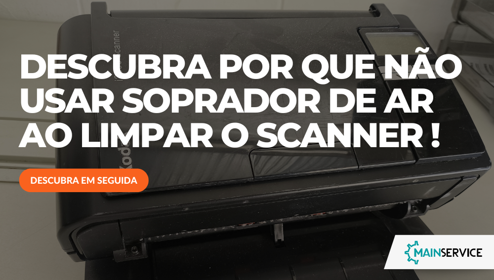 Por que não usar um soprador de ar ao limpar o scanner?